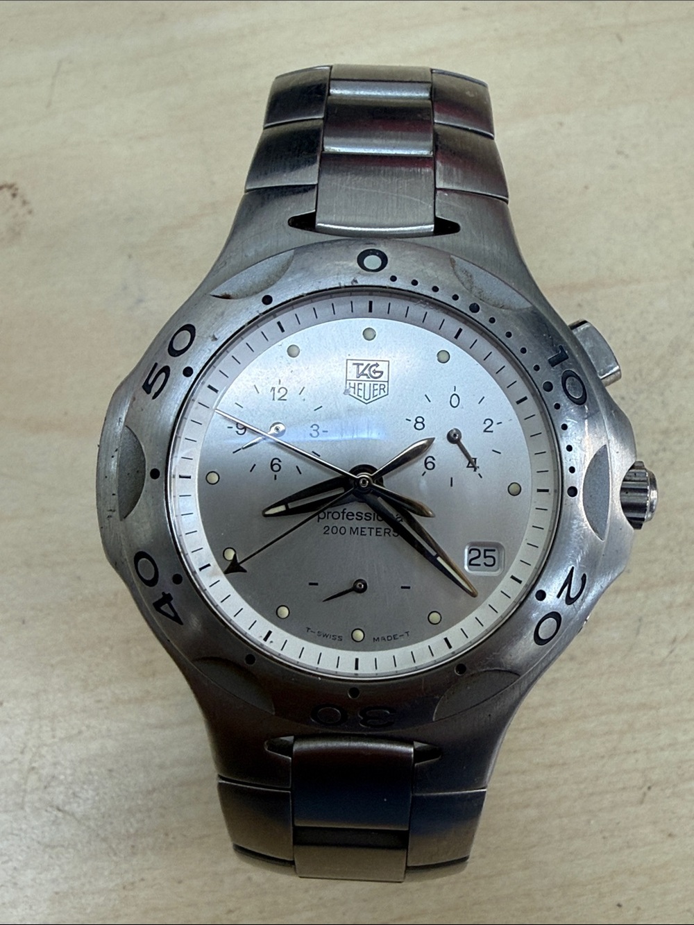 Tag Heuer Silver Stainless Steel Professional Diver Watch